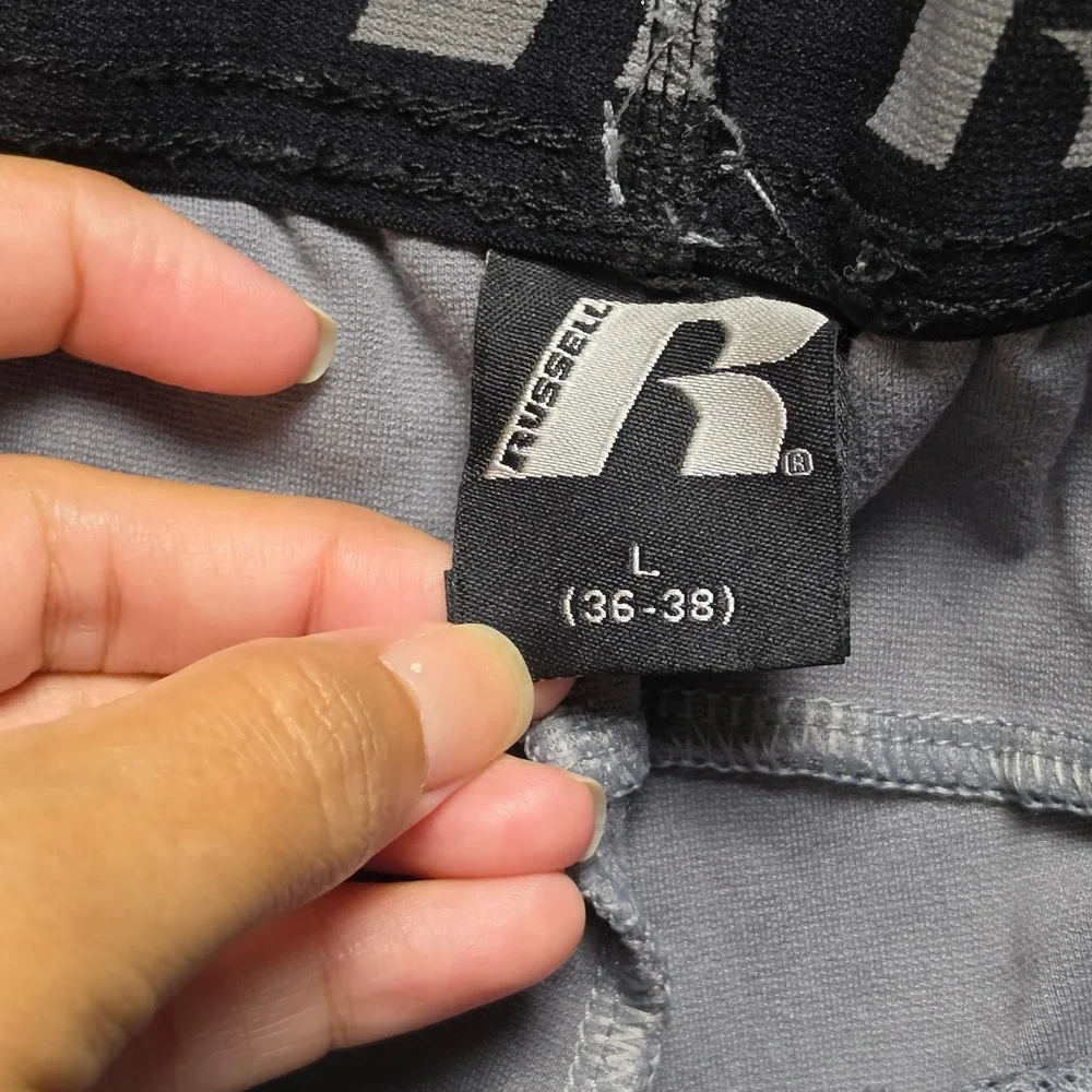Russell Athletic Pants Mens L Grey Zipper Pockets Tapered Joggers